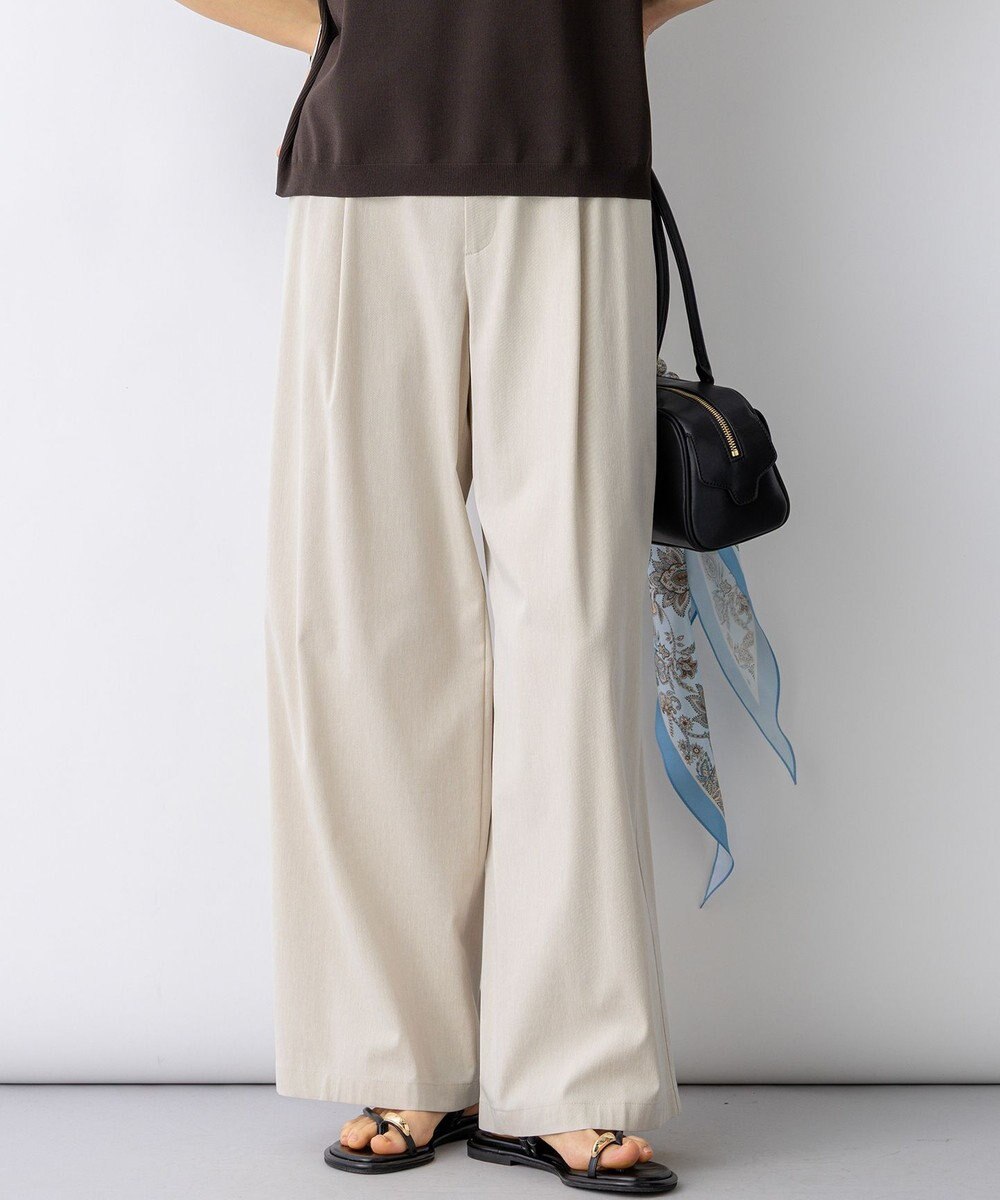 23区 【先行予約】ナチュラルスラブストレッチ ワイドパンツ 