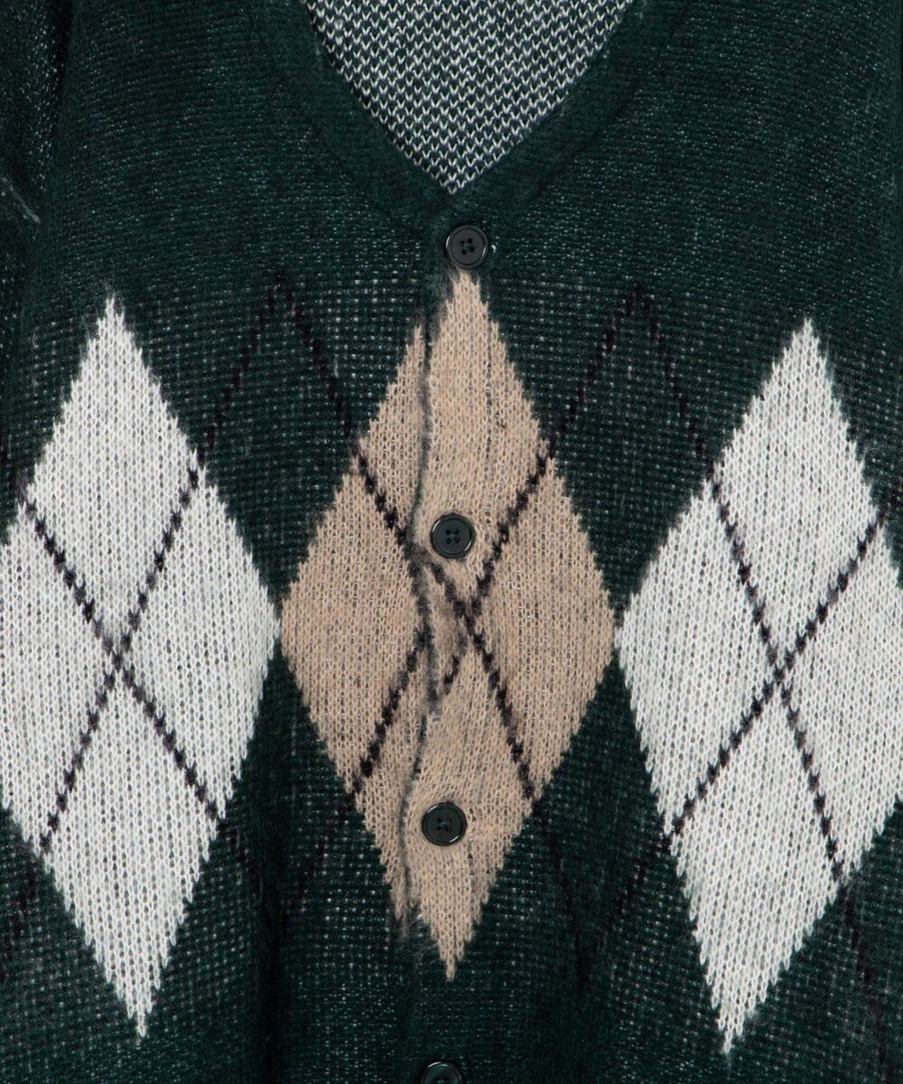 WEGO モヘアライク総柄BIGカーディガン 