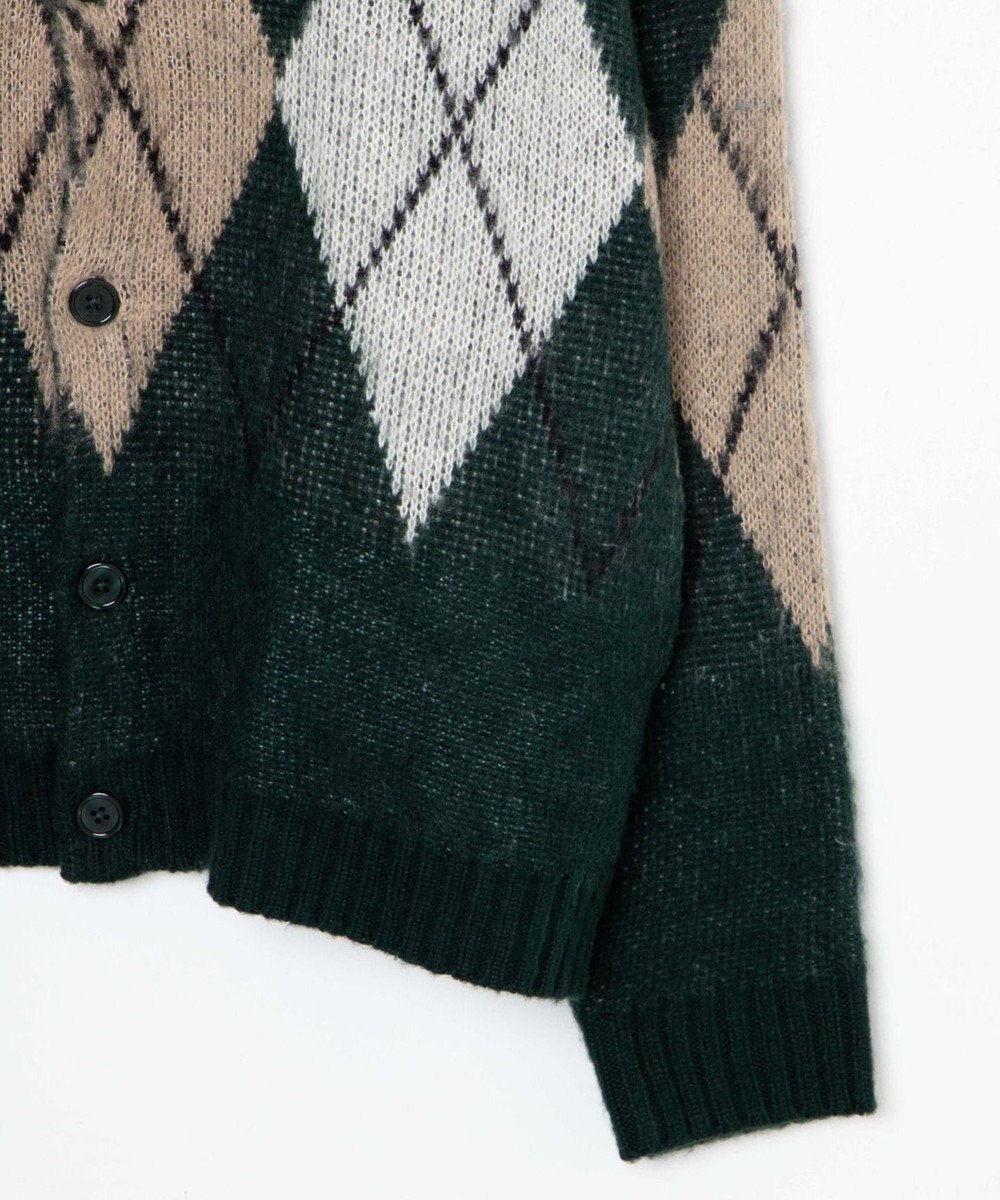 WEGO モヘアライク総柄BIGカーディガン 