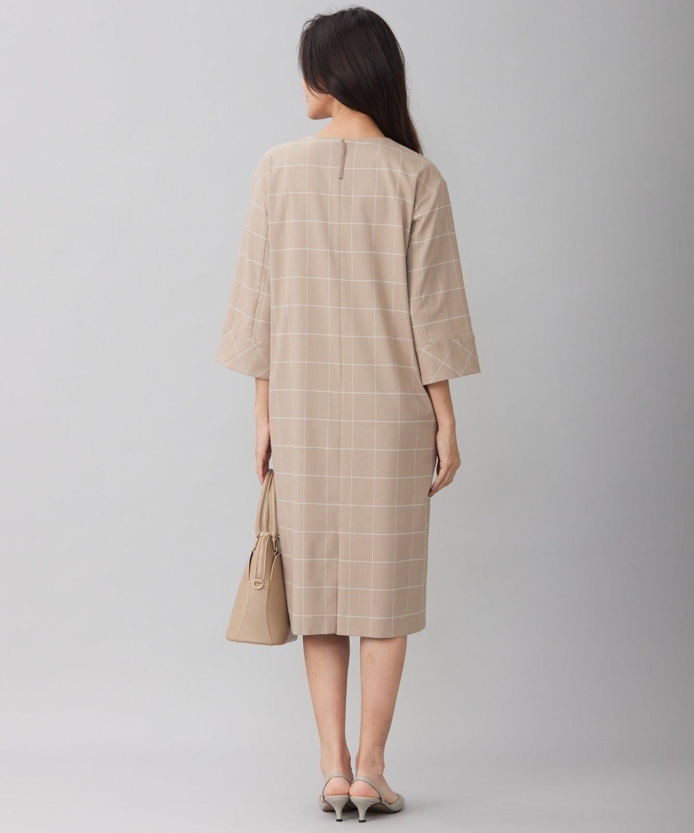 自由区 L 【洗える】ウィンドウペーンチェック ワンピース 