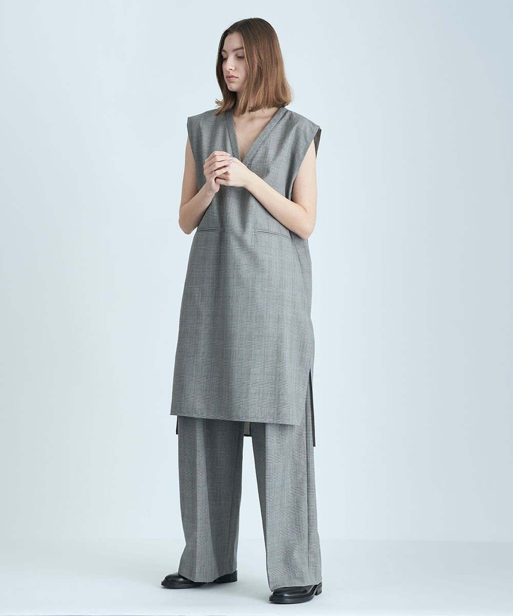 WOOL TROPICAL | 2タックパンツ, MIDDLE GRAY, 01