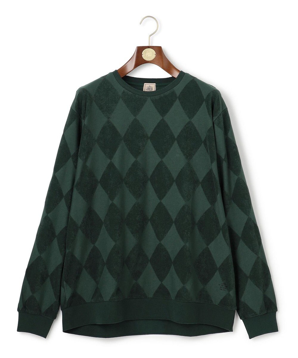 J.PRESS MEN 【KING SIZE】アーガイルワントーンリンクス ロングスリーブ Tシャツ 