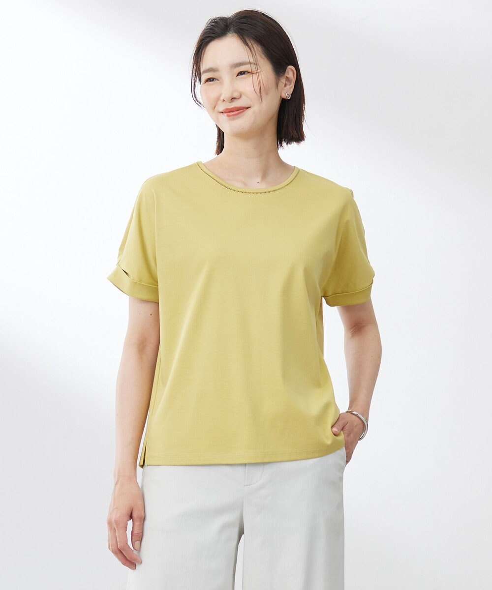 J.PRESS LADIES 【WEB限定カラーあり・洗える】コットンスムース ハシゴレース カットソー 