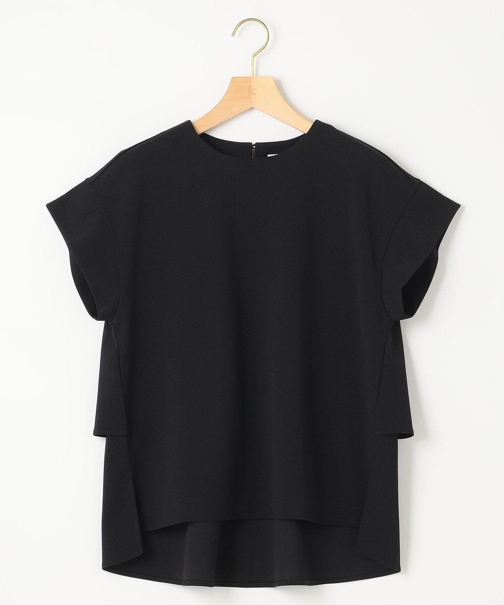 組曲 S 【吸湿・冷感・UVケア】ジョーゼットジャージーバックフリル Tブラウス 