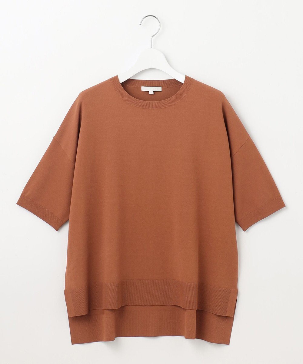 自由区 【接触冷感・UVカット・WEB限定カラーあり】クレープストレッチプルオーバー ニット 