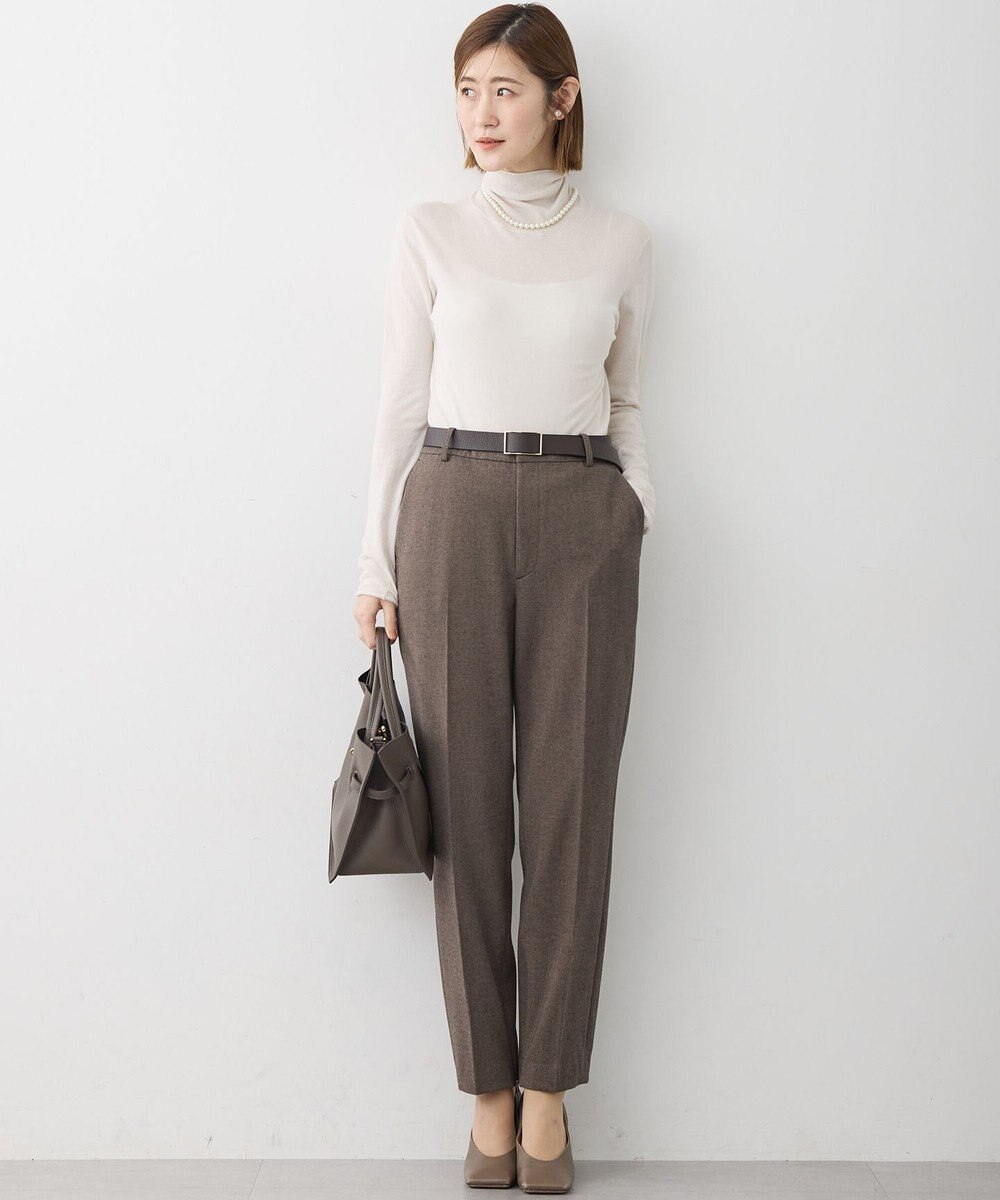 23区 L 【洗える】フランネル2WAY テーパード パンツ 