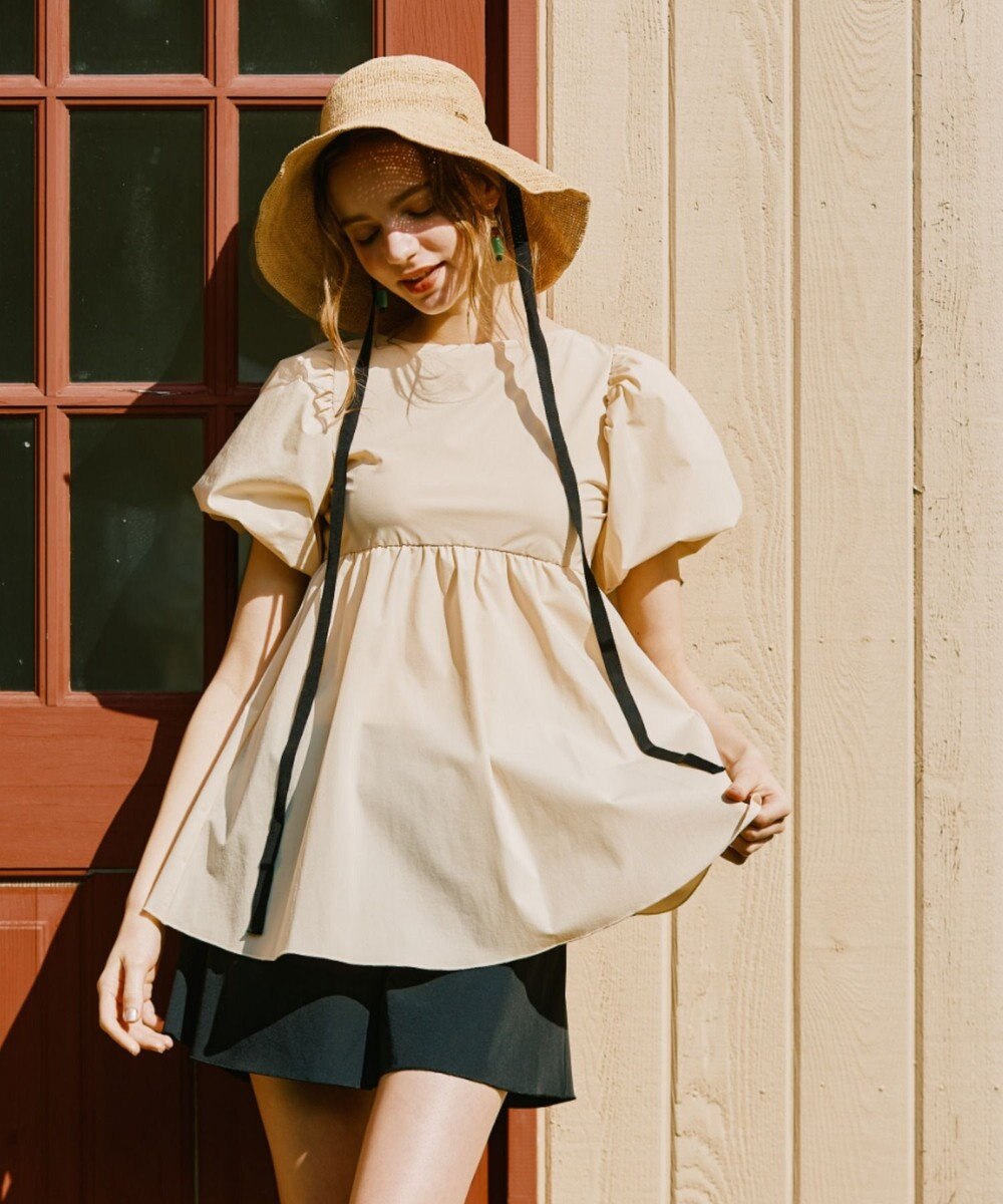 San-ai Resort（三愛水着楽園） 【UPF50＋】　パフスリーブキュロット3点セット　9M・11L　【San-ai Resort（サンアイリゾート）】 