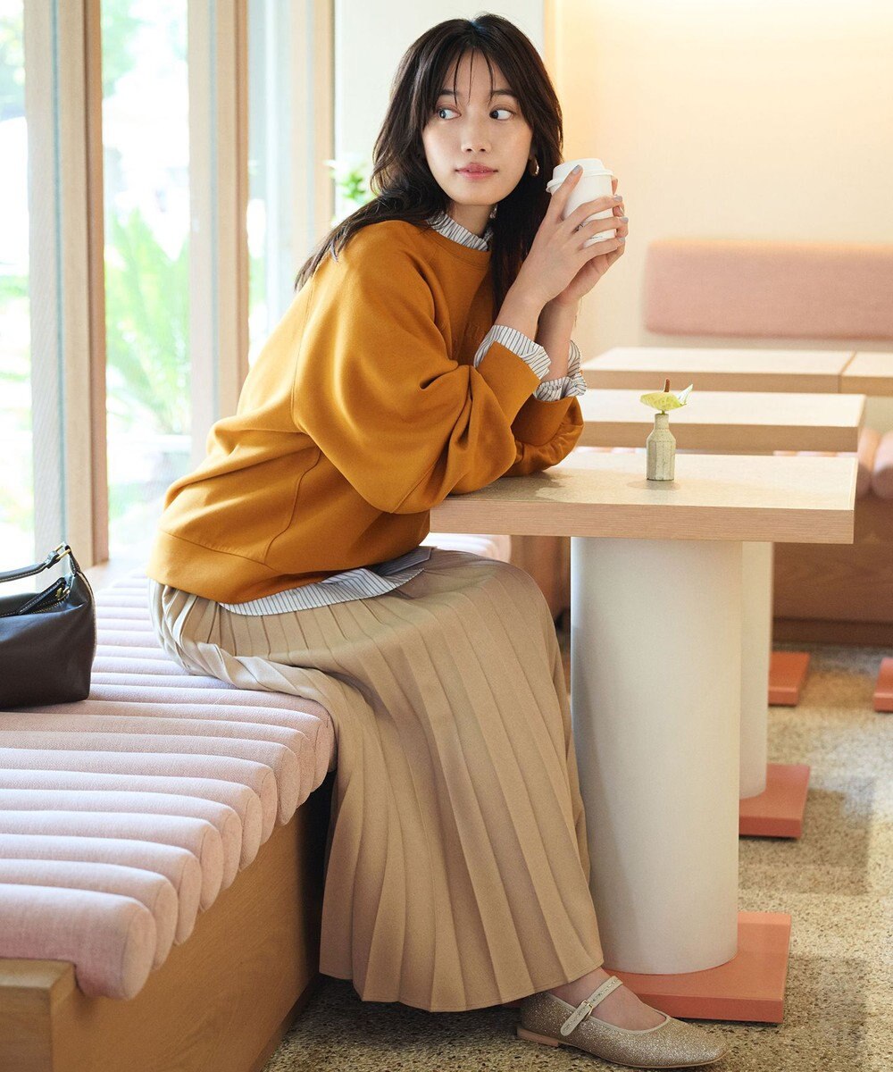 ANY L ロゴ刺繍ダンボールトレーナー 