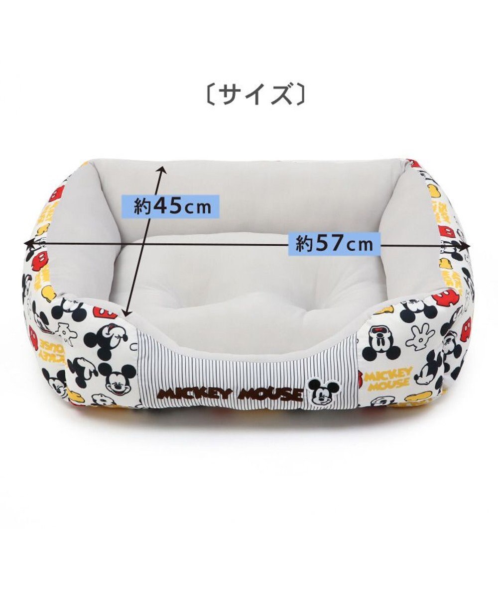 PET PARADISE ディズニー ミッキーマウス アイコン柄 四角  クール カドラーベッド（57×45cm） 