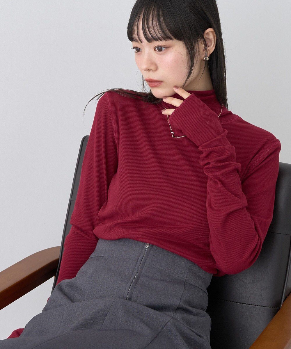 earth music&ecology リブタートルネックプルオーバー 