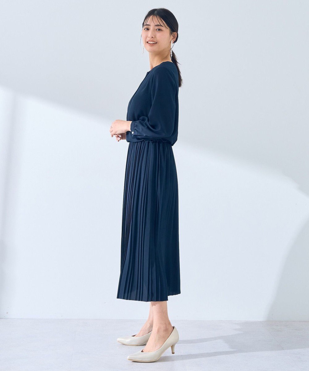 YECCA VECCA ジョーゼットプリーツワンピース 