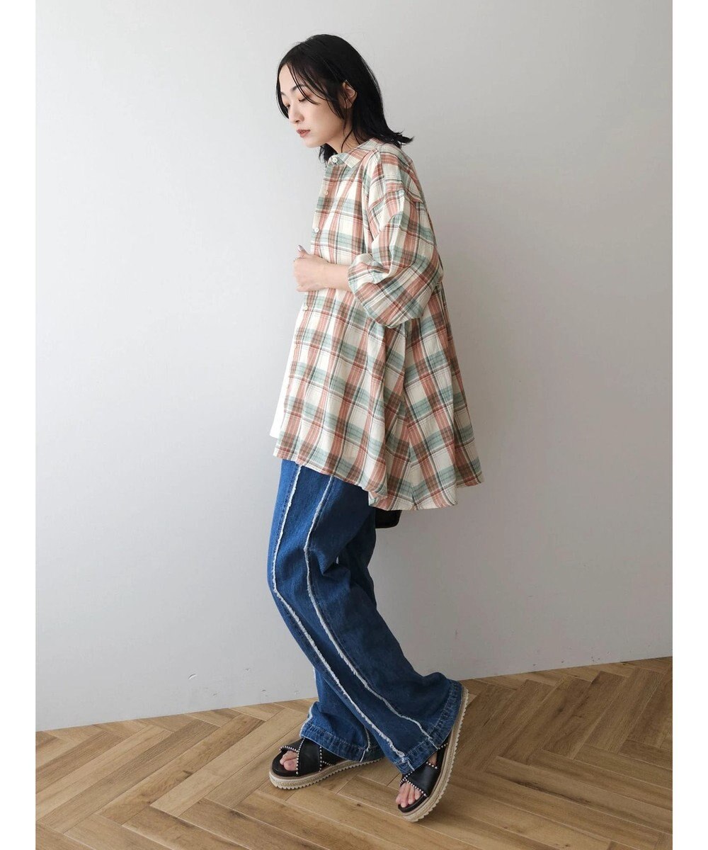 Green Parks チェック柄シャツチュニック 