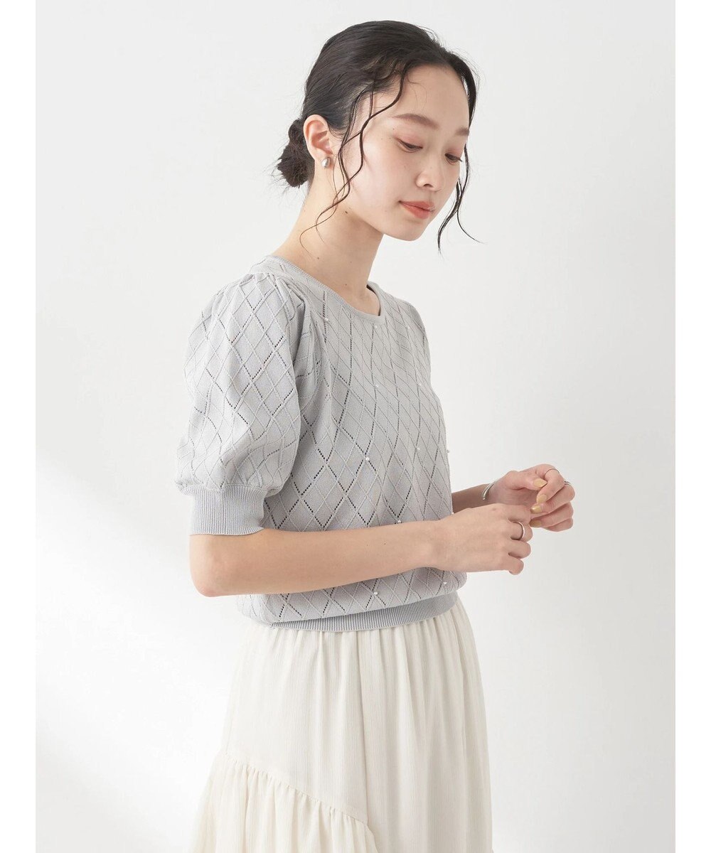 earth music&ecology アーガイルスカシパールニットプルオーバー 