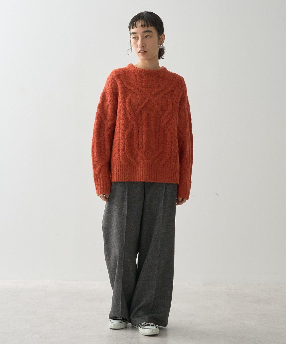 AMERICAN HOLIC ローゲージアラン柄ニットプルオーバー 