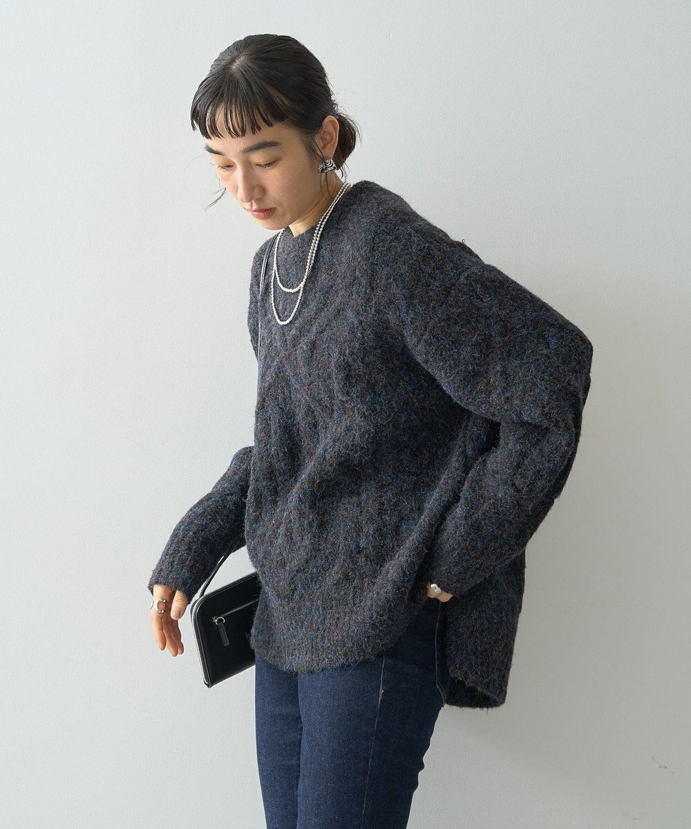 AMERICAN HOLIC ローゲージアラン柄ニットプルオーバー 