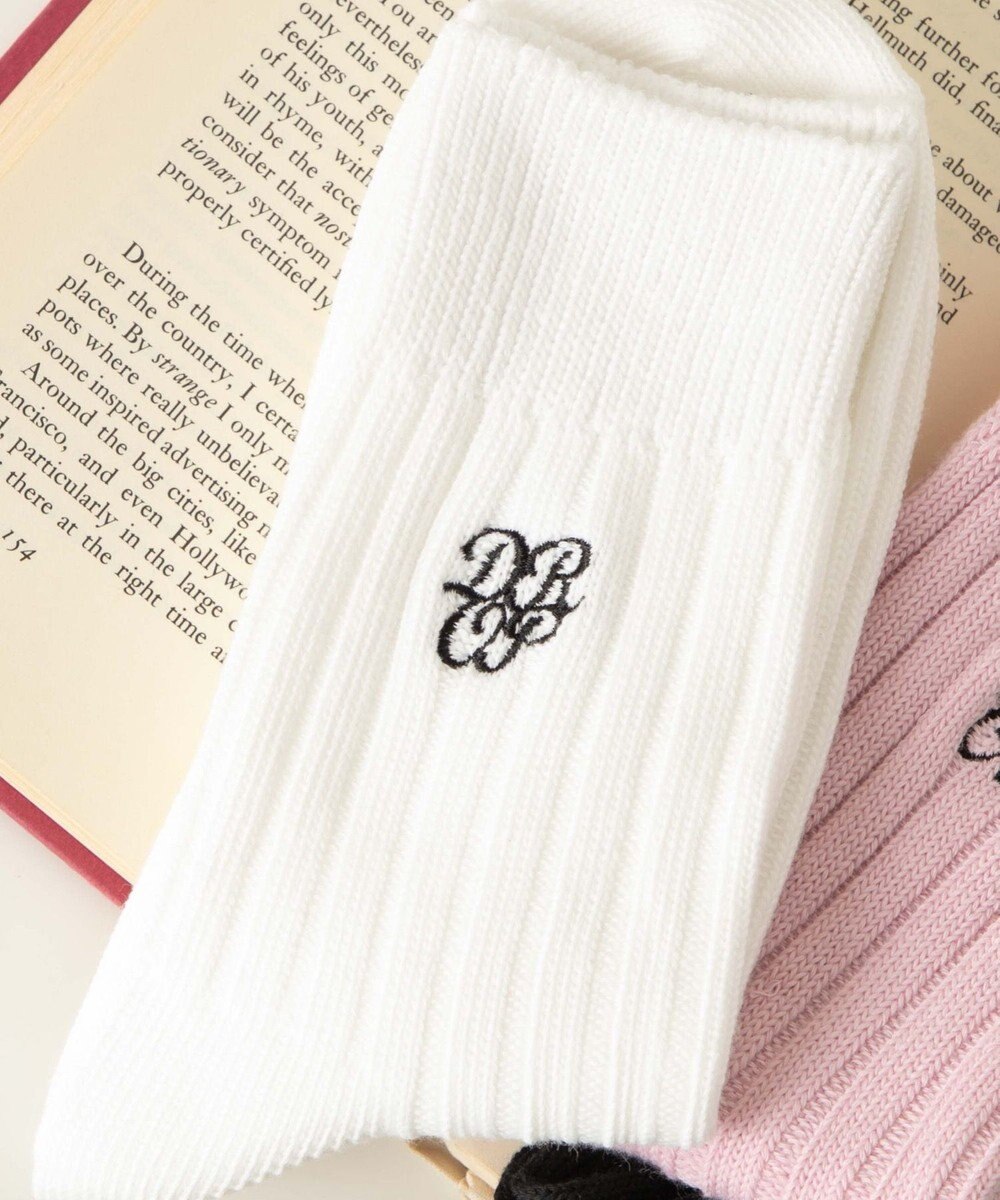 WEGO ガーリーロゴ刺繍ソックス 