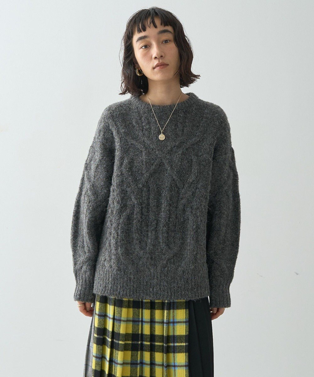 AMERICAN HOLIC ローゲージアラン柄ニットプルオーバー 