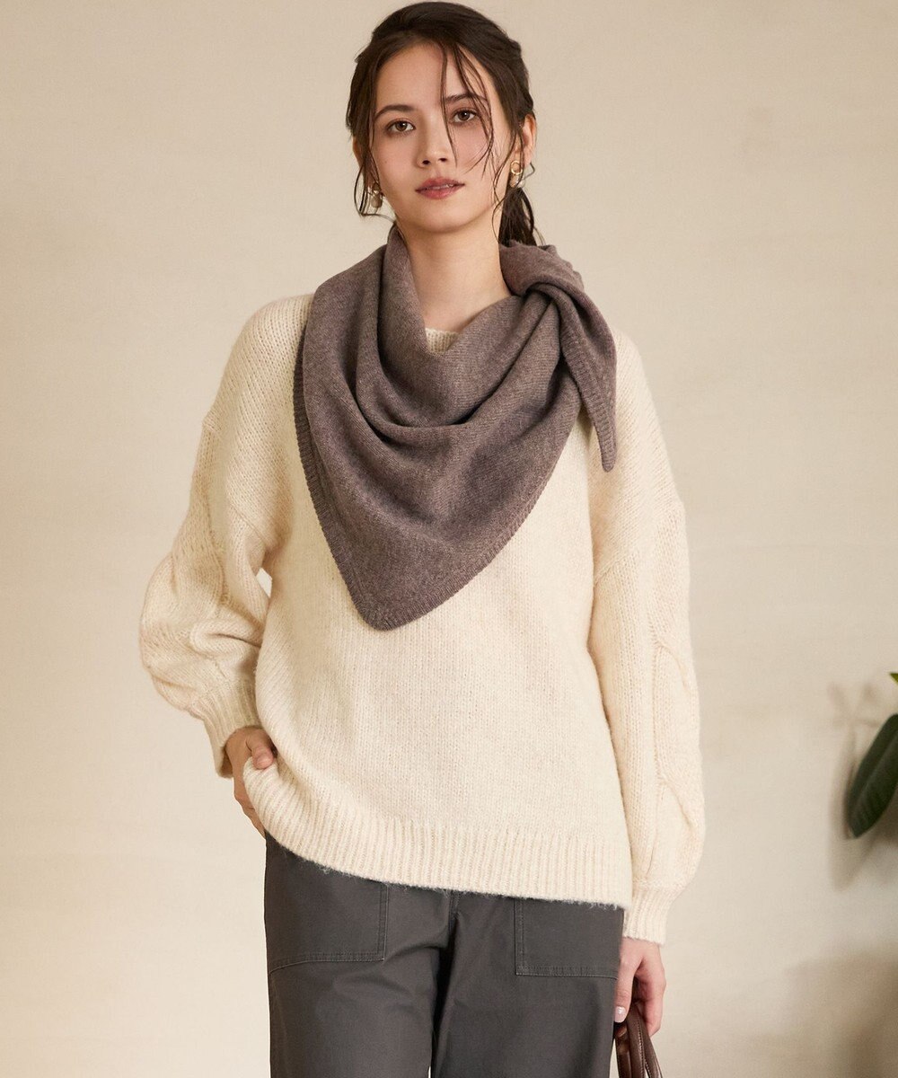 23区 【SLOW/一部店舗限定】ケーブル 袖デザイン ニット 