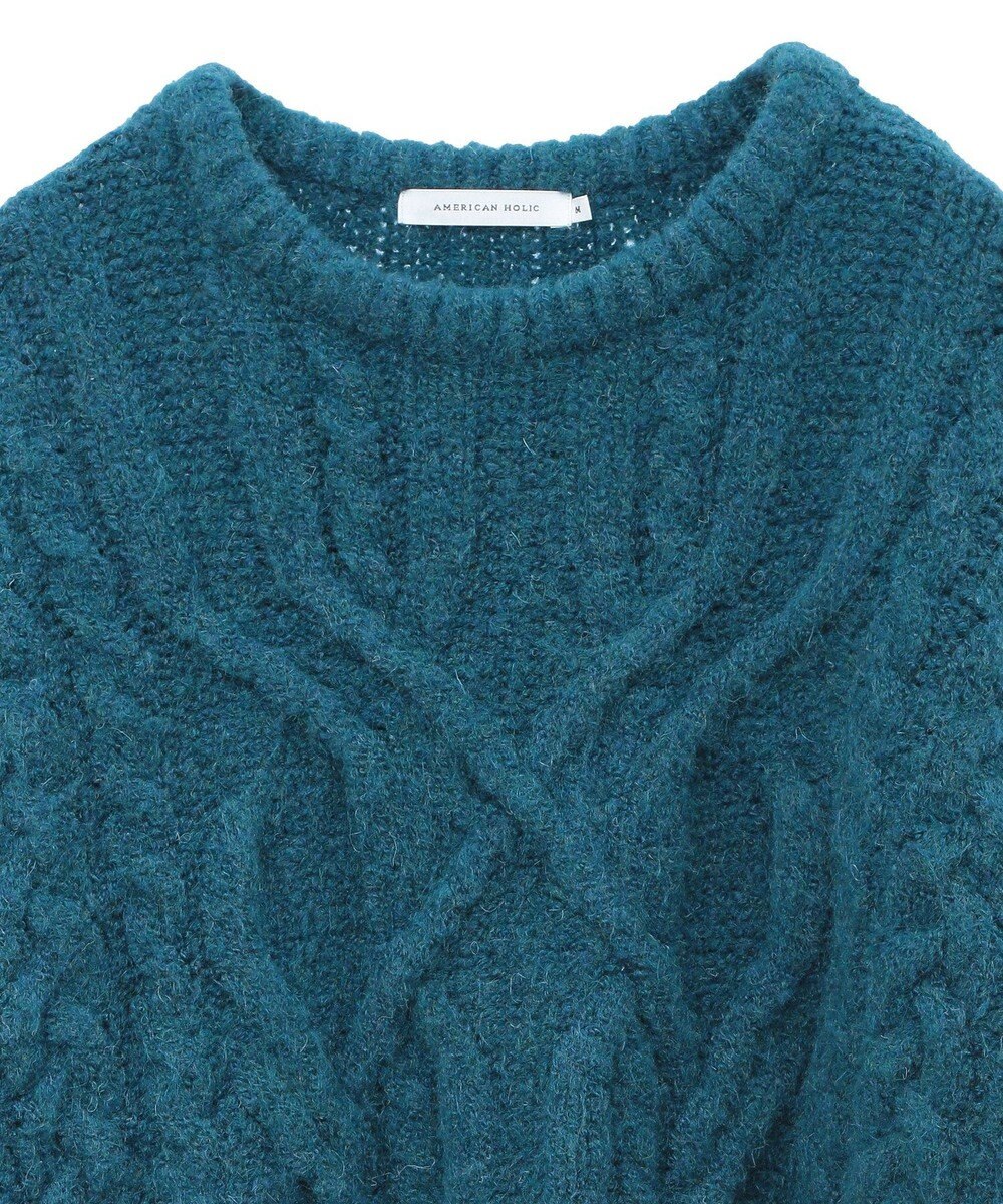 AMERICAN HOLIC ローゲージアラン柄ニットプルオーバー 
