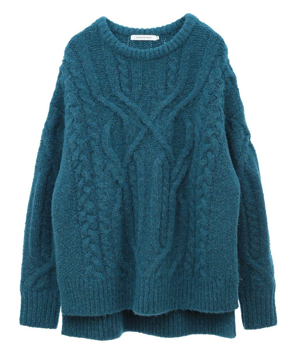 AMERICAN HOLIC ローゲージアラン柄ニットプルオーバー 