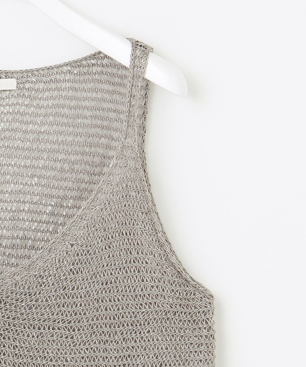 自由区 クロッシェライクニット ジレ 