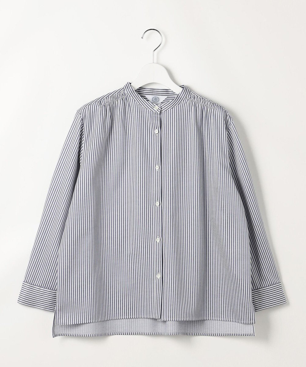 J.PRESS LADIES ストライプジャガード バンドカラー カットソー 