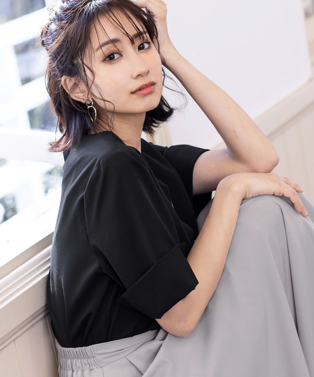 Tiaclasse L 【洗える】ゆったりシルエットの幅広カフスブラウス 