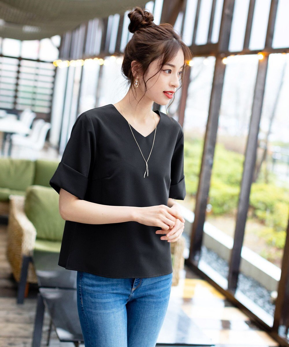 Tiaclasse L 【洗える】ゆったりシルエットの幅広カフスブラウス 