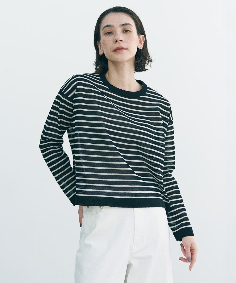 UNFILO シアーフォルムニット ボーダー 