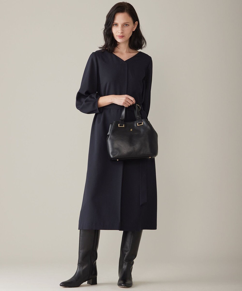 自由区 S 【洗える】ウールミックスストレッチツイル ワンピース 