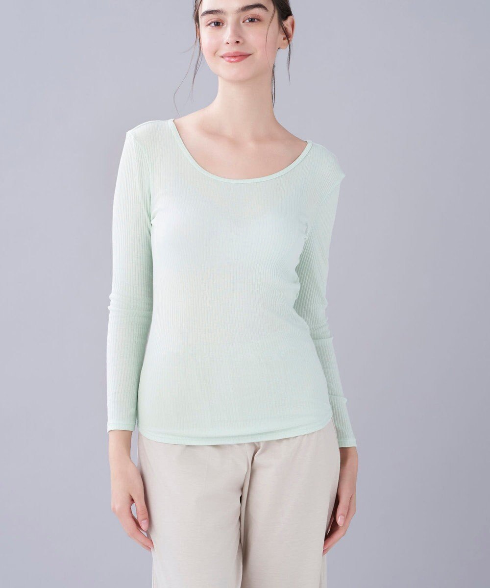 une nana cool 綿100% リブ編みコットン 長袖シャツ 