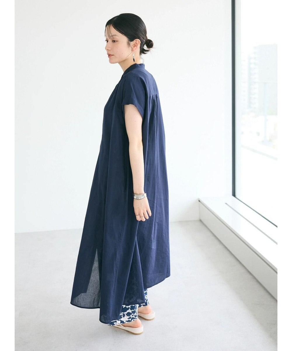 CRAFT STANDARD BOUTIQUE インド綿バンドカラーワンピース 