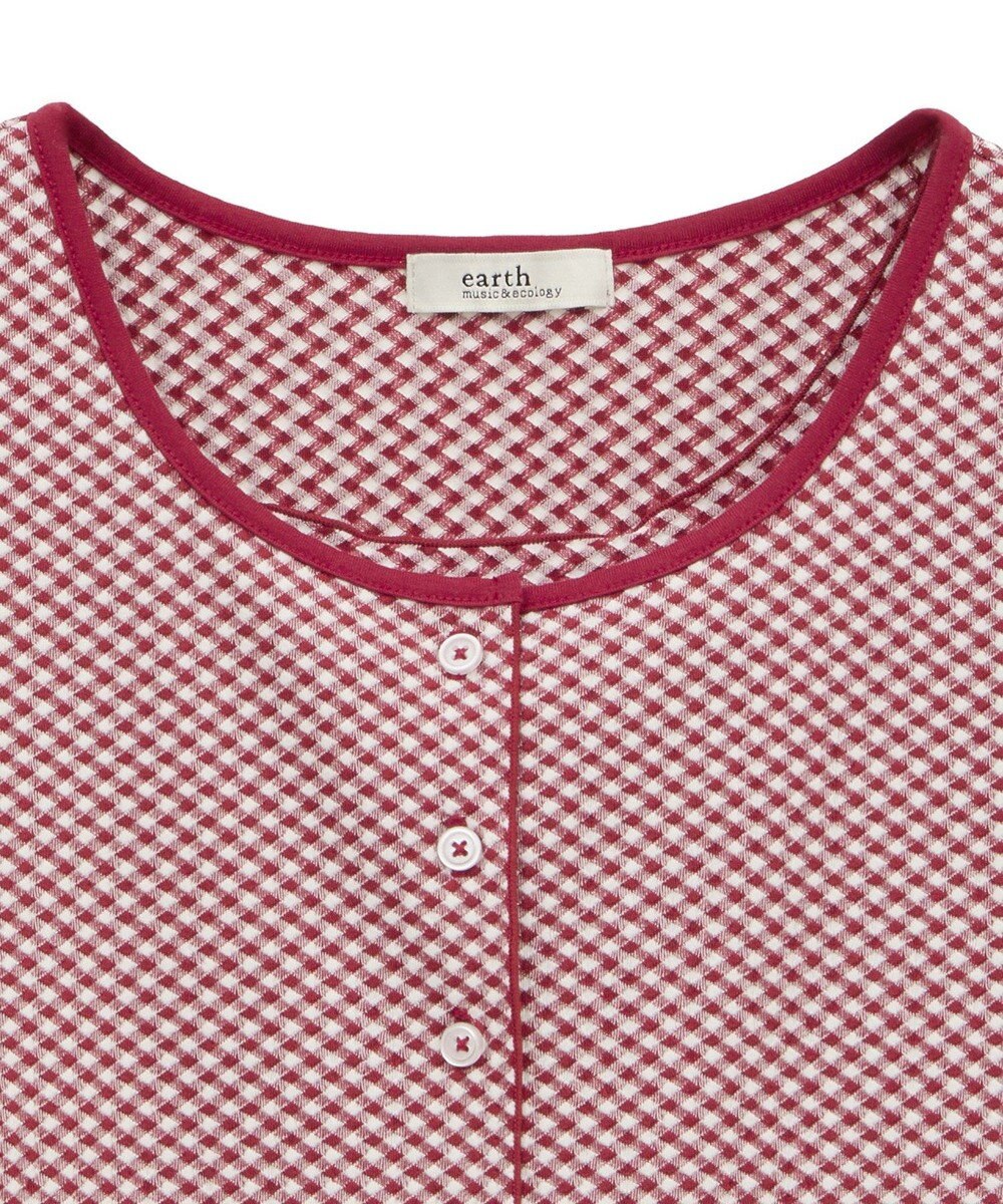 earth music&ecology ＳＥＴ２点ギンガムメロ－カーデ＋リボンタンク 