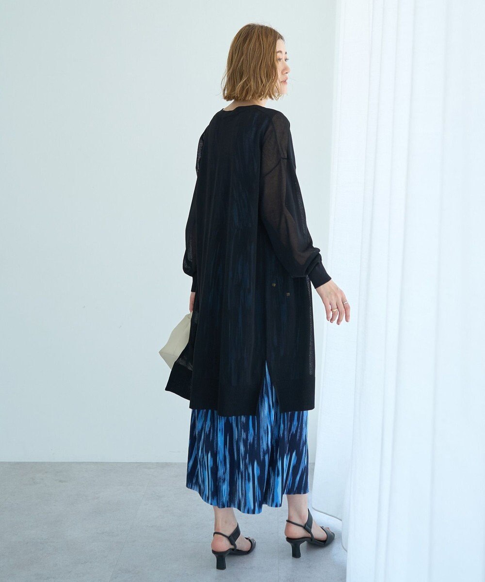 YECCA VECCA シアーニットロング丈カーディガン 