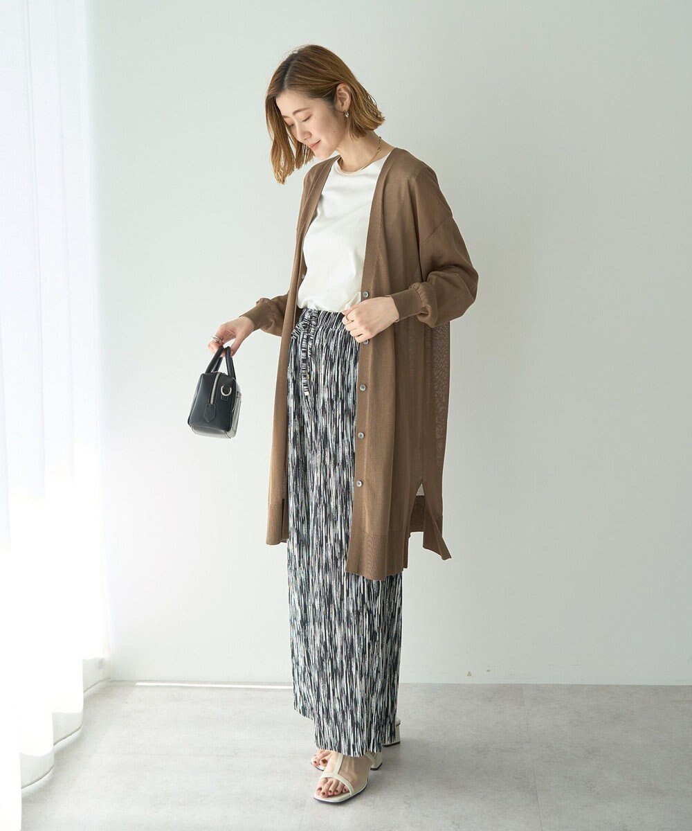 YECCA VECCA シアーニットロング丈カーディガン 