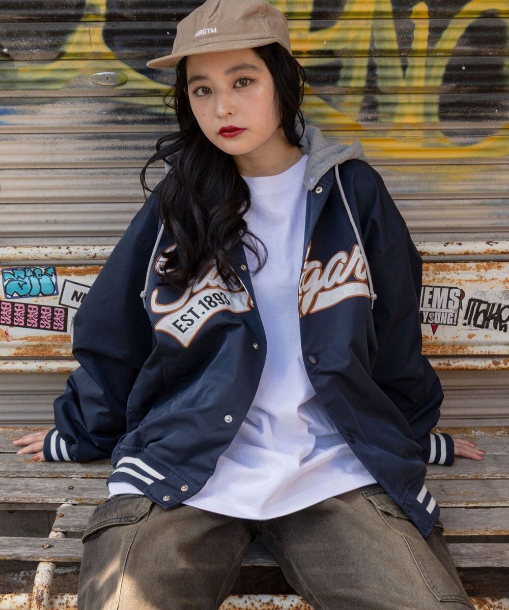 WEGO 【ユニセックス着用ITEM】2WAYフードワッペンスタジャン 