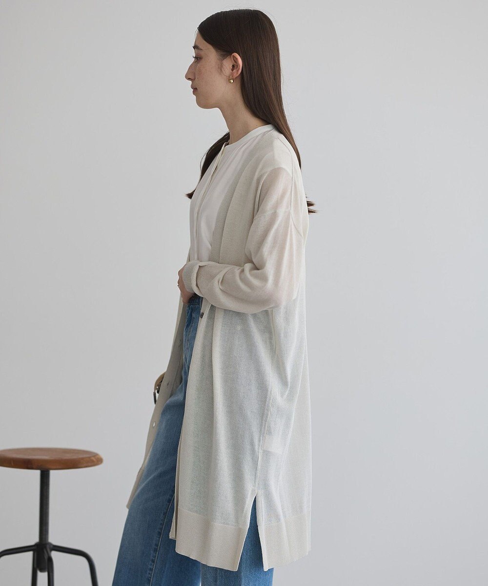 YECCA VECCA シアーニットロング丈カーディガン 