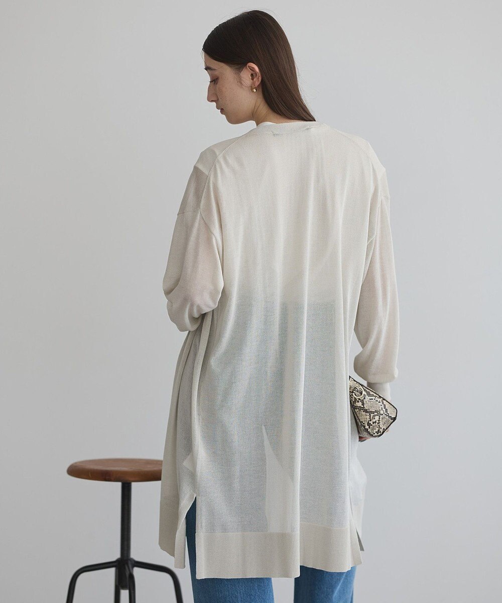 YECCA VECCA シアーニットロング丈カーディガン 