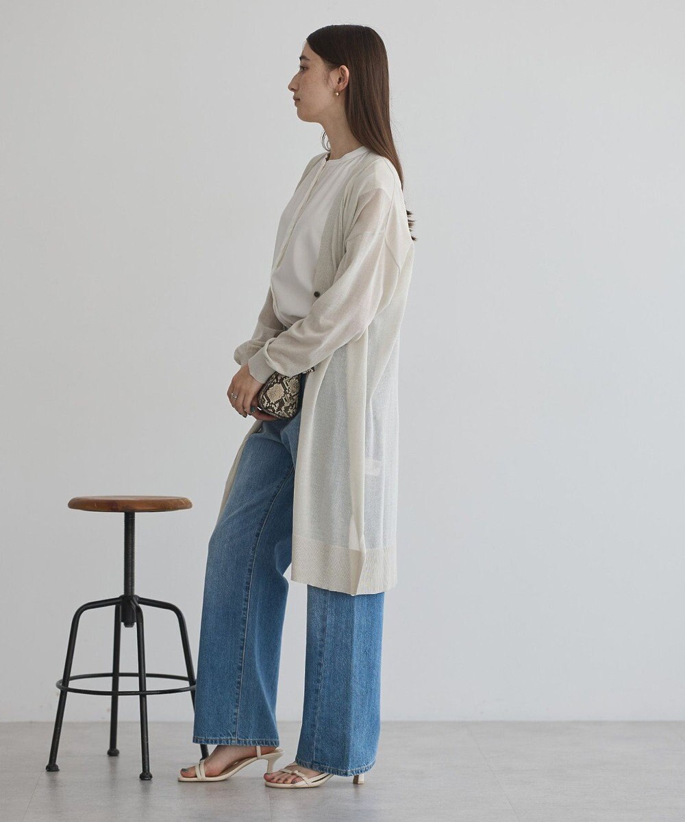 YECCA VECCA シアーニットロング丈カーディガン 