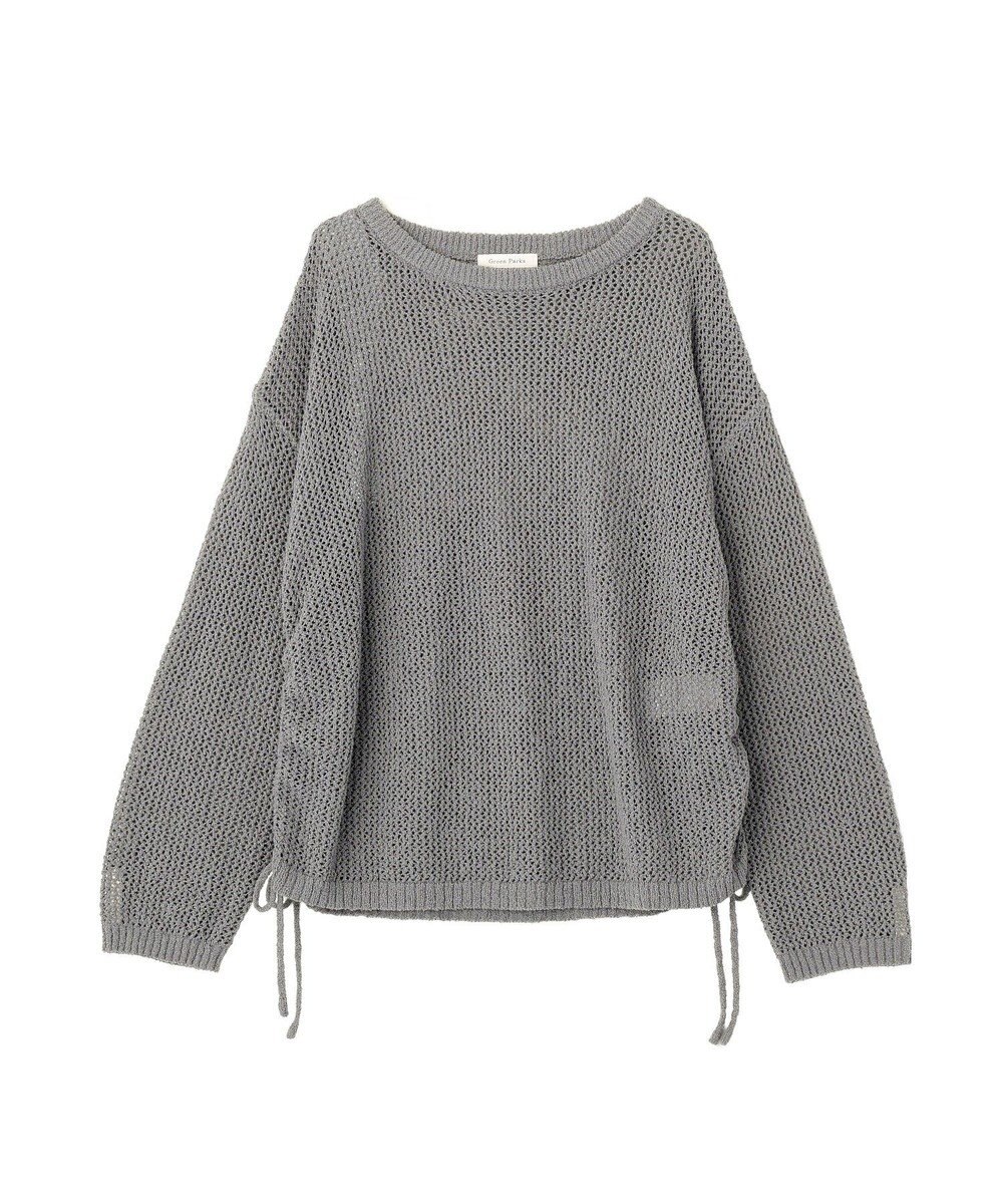 Green Parks サイドシャーリング透かし編みニットプルオーハ 