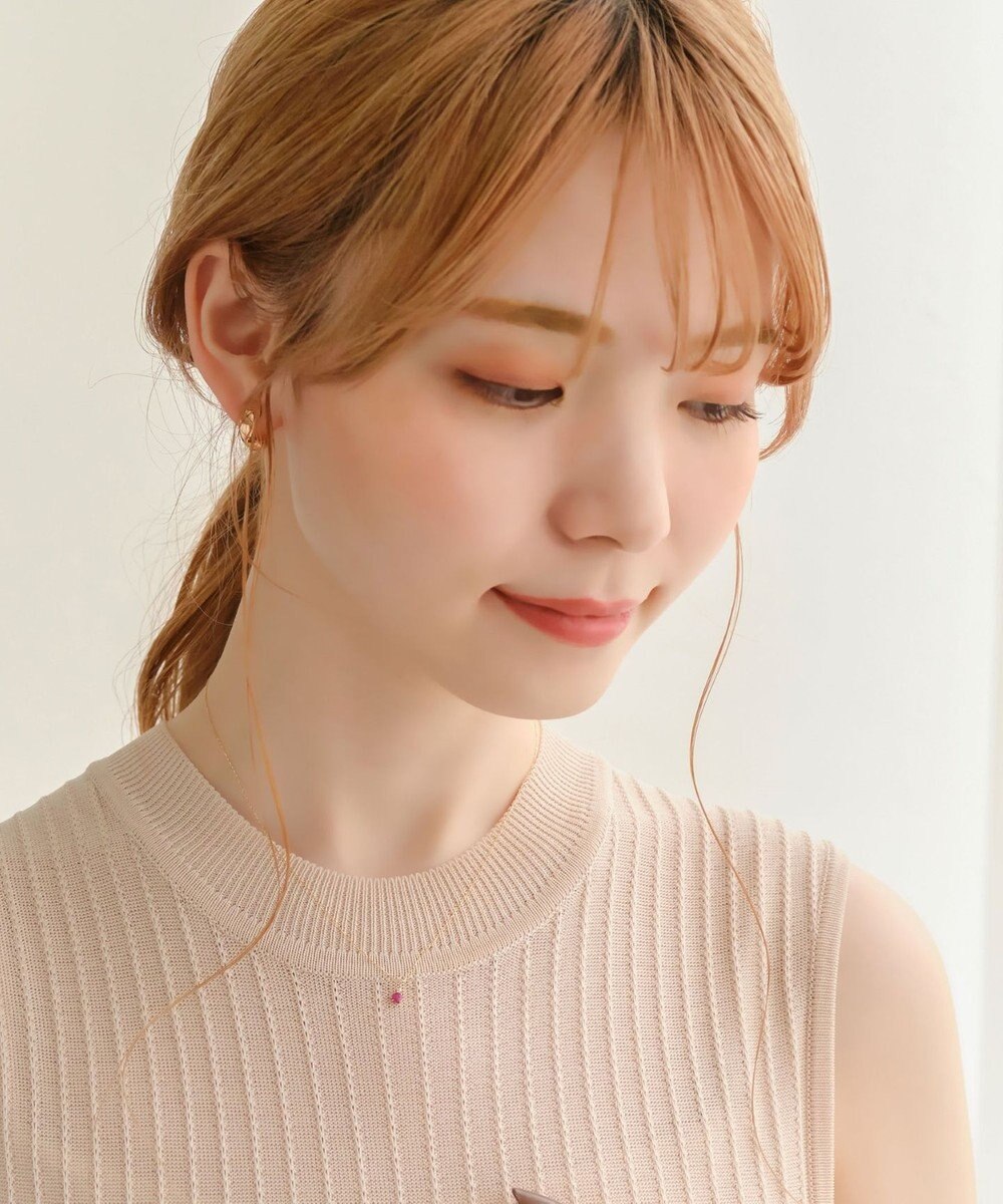 Phoebe 【K10】ジュエルラックネックレス　ルビー/7月誕生石/天然石/全長:40cm 
