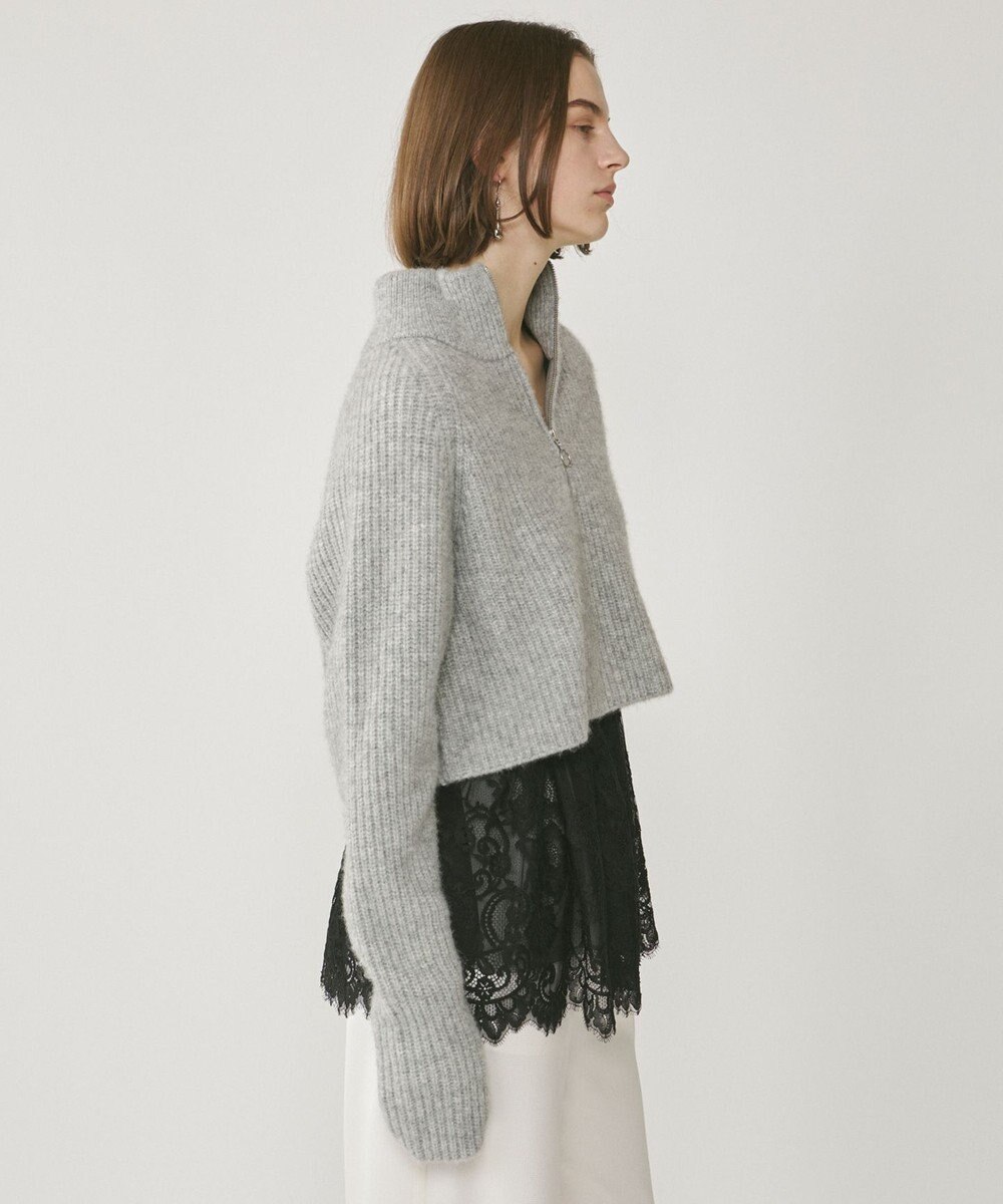 GRACE CONTINENTAL 畦zipニットトップ 