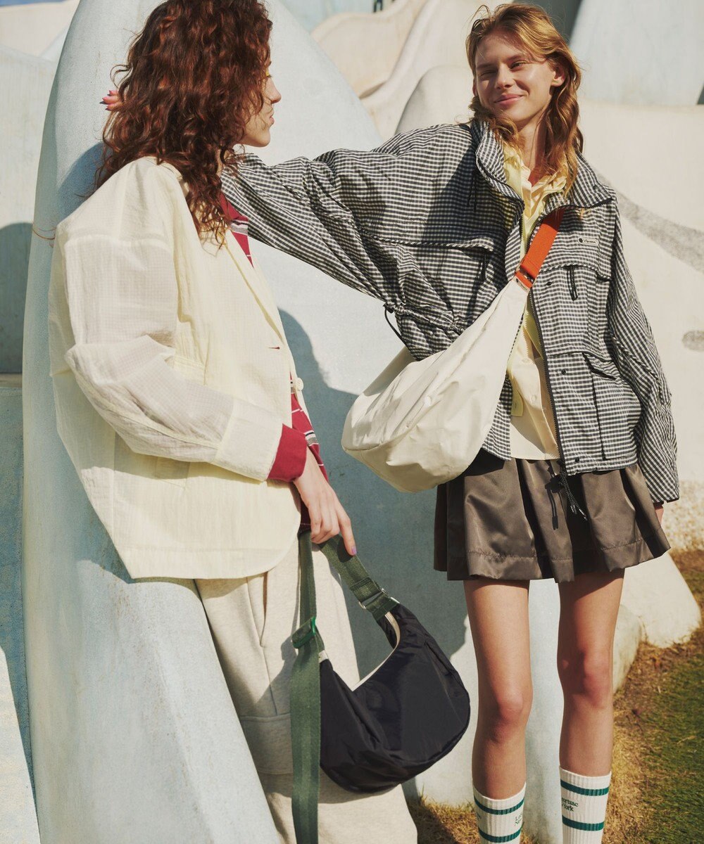 LeSportsac MED HAMMOCK ADJ BAG/ディープシー/ボトルグリーンウェビング 