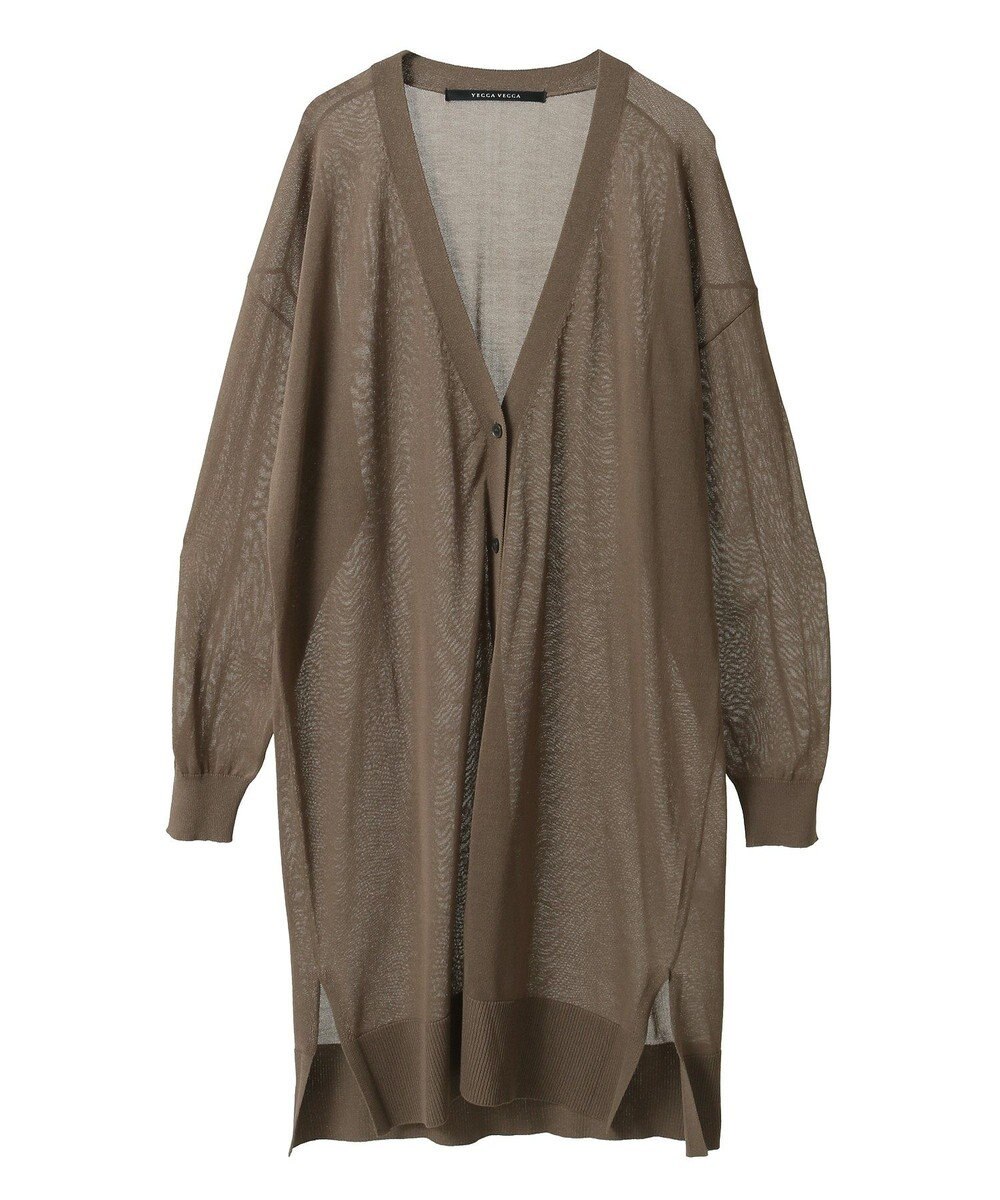 YECCA VECCA シアーニットロング丈カーディガン 