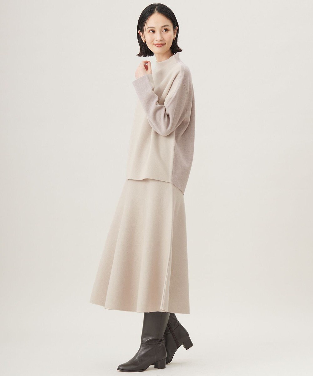 自由区 【セットアップ対応・洗える】ウールミラノニット スカート 