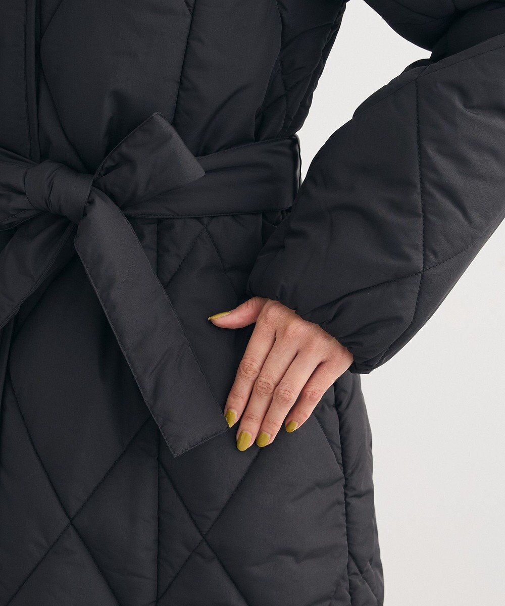 Green Parks ファー衿ダイヤキルト中綿コート 