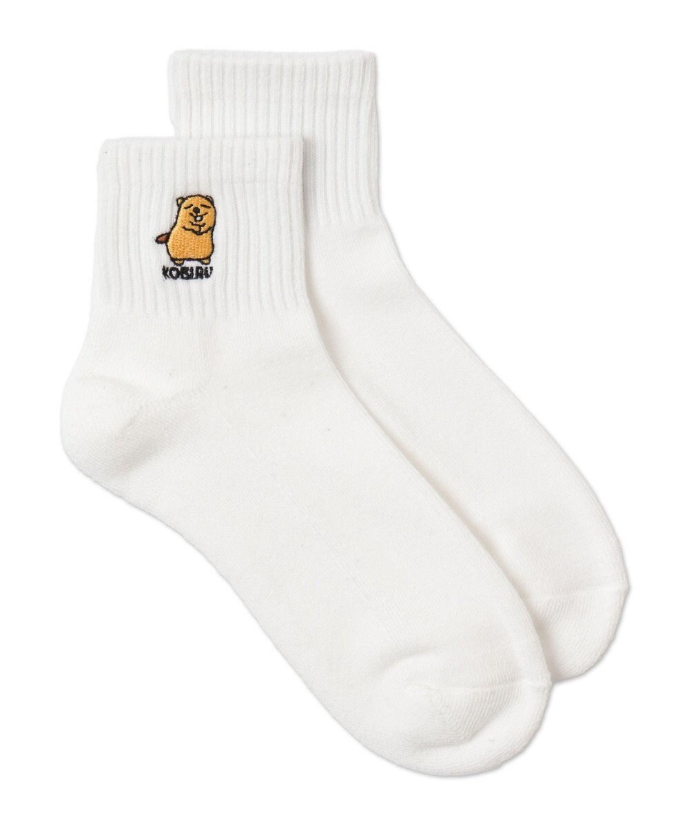 WEGO モチーフロゴ刺繍アンクルパイルソックス 