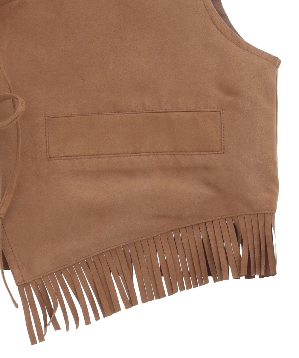 earth music&ecology スウェード調フリンジベスト 