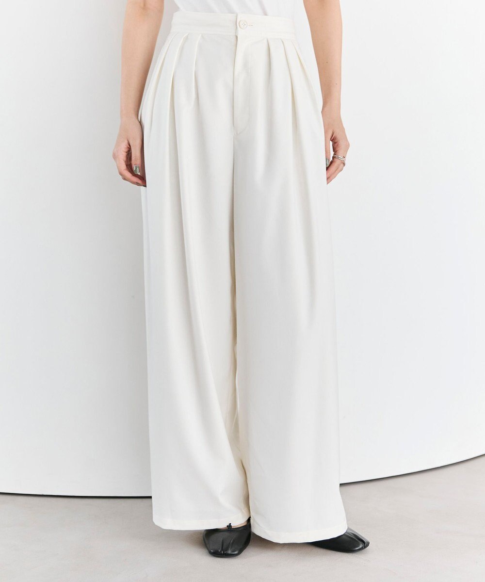 #Newans 【洗濯機可/しわになりにくい】ベリーワイドパンツ 