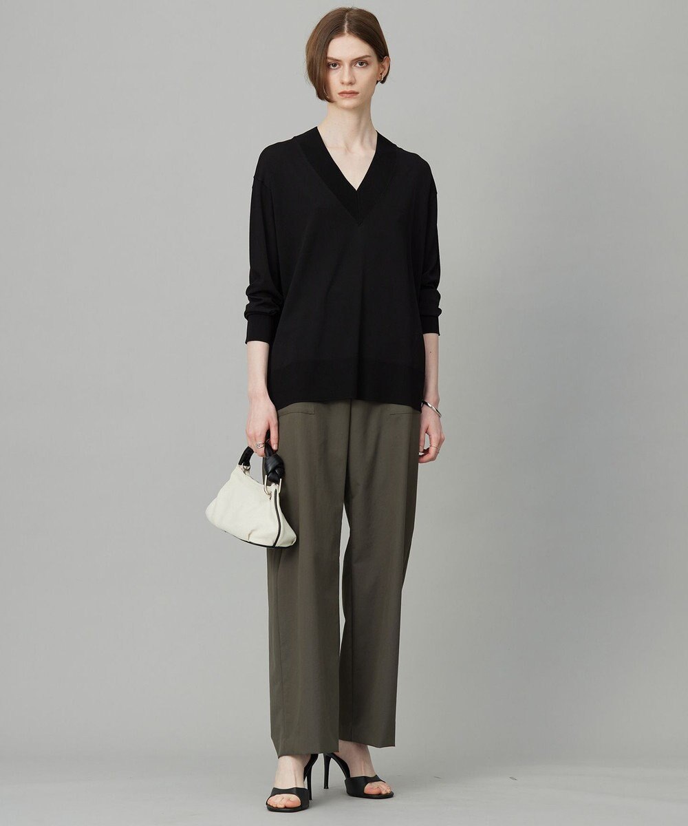 ICB 【洗える】ストレッチピーチツイル バレルパンツ 